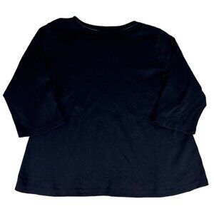 Christopher & Banks Everyday Fit Long Sleeve T-Shirt Women's Sz XL Black Cotton